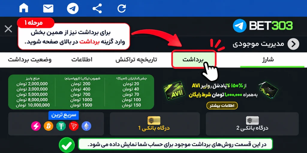 برداشت از حساب