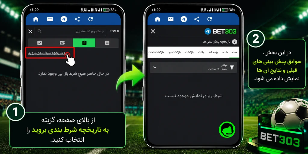 مشاهده تاریخچه پیش بینی ها